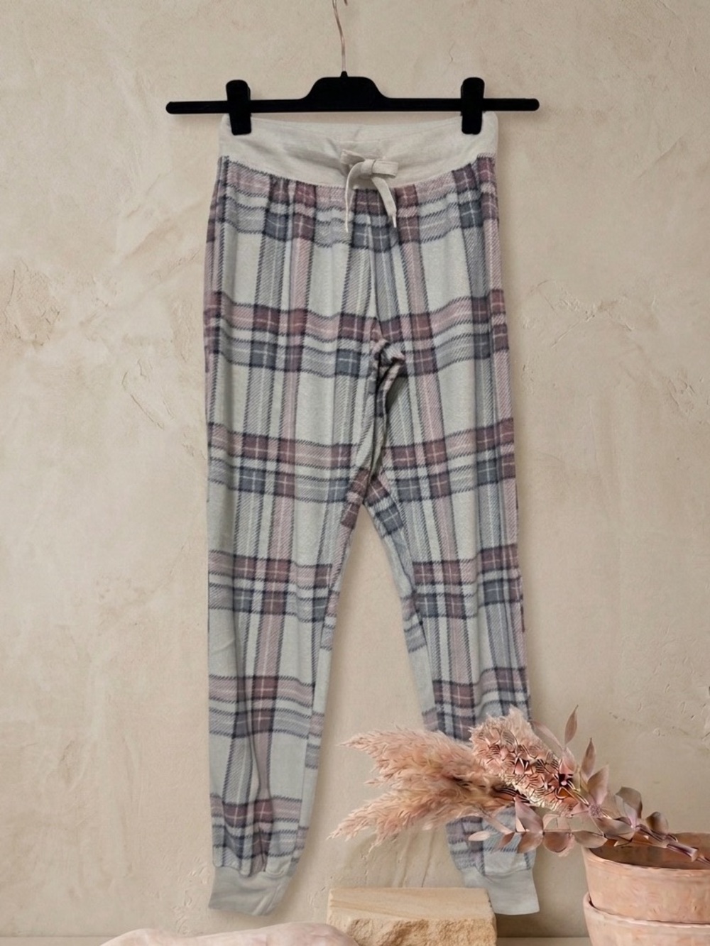 Aeropostale Women’s Plaid Lounge Pants - Blue and Mauve